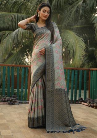 Picture of Stunning Silk Grey Saree