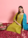 Picture of Cotton & Silk Olive Readymade Salwar Kameez