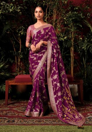 Picture of Wonderful Silk Saddle Brown Saree