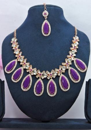 Picture of Statuesque Dark Magenta Necklace Set