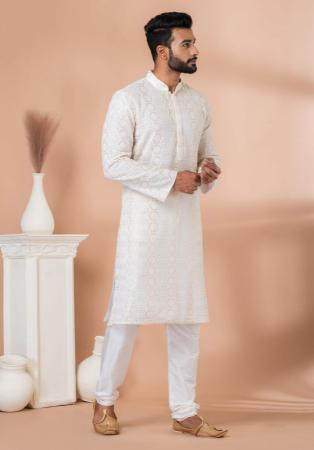 Picture of Grand Georgette White Kurtas