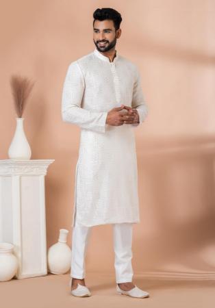 Picture of Fine Georgette White Kurtas