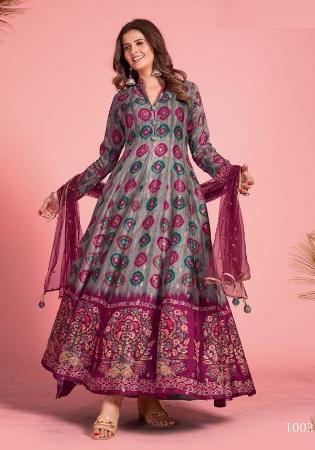 Picture of Exquisite Silk Grey Readymade Salwar Kameez