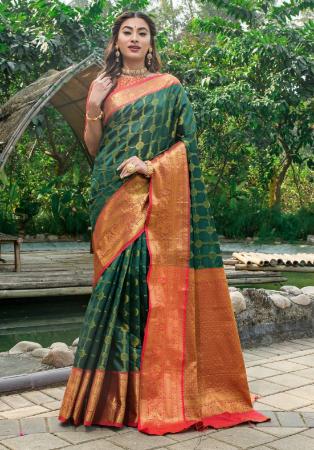 Picture of Sightly Silk Sea Green Saree