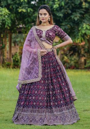 Picture of Grand Georgette Brown Readymade Lehenga Choli