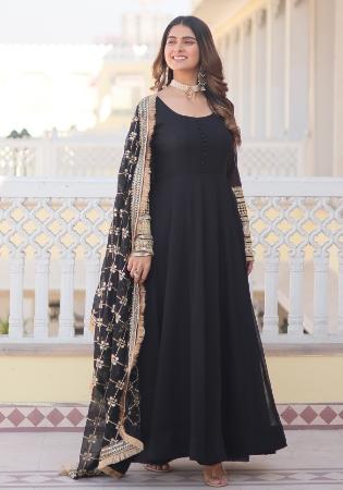 Picture of Graceful Georgette Black Readymade Gown