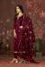 Picture of Ideal Organza Maroon Straight Cut Salwar Kameez