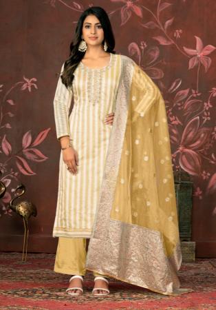 Picture of Fine Cotton Dark Khaki Straight Cut Salwar Kameez