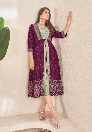 Picture of Elegant Cotton Brown Kurtis & Tunic