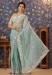 Picture of Pretty Georgette & Silk Dark Sea Green Saree