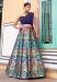 Picture of Alluring Georgette & Silk Navy Blue Lehenga Choli