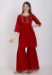 Picture of Alluring Georgette Dark Red Readymade Salwar Kameez