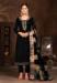 Picture of Comely Organza Black Straight Cut Salwar Kameez