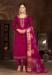 Picture of Shapely Organza Dark Red Straight Cut Salwar Kameez