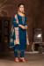 Picture of Sightly Organza Navy Blue Straight Cut Salwar Kameez