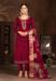 Picture of Enticing Organza Maroon Straight Cut Salwar Kameez