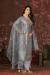 Picture of Splendid Organza Dim Gray Straight Cut Salwar Kameez