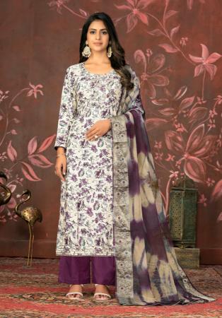 Picture of Resplendent Cotton Grey Straight Cut Salwar Kameez