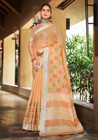 Picture of Radiant Linen Tomato Saree