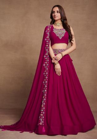 Picture of Beauteous Georgette Medium Violet Red Lehenga Choli