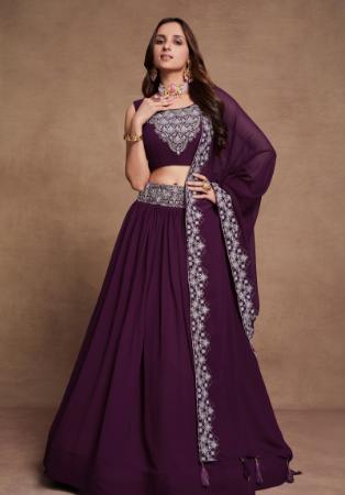 Picture of Charming Georgette Purple Lehenga Choli