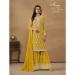 Picture of Georgette Golden Rod Straight Cut Salwar Kameez