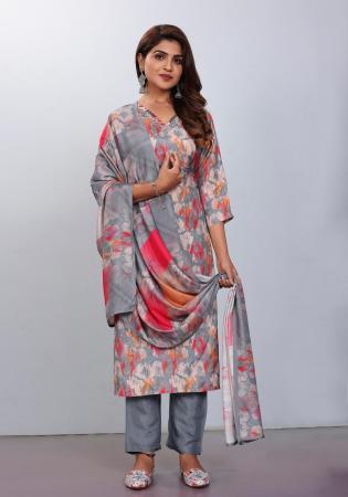 Picture of Taking Silk Grey Readymade Salwar Kameez