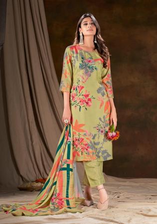 Picture of Grand Silk Dark Khaki Readymade Salwar Kameez