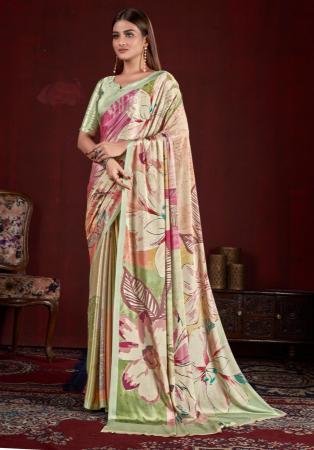 Picture of Sightly Crepe & Silk Dark Sea Green Saree