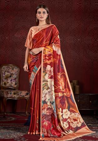 Picture of Grand Crepe & Silk Brown Saree