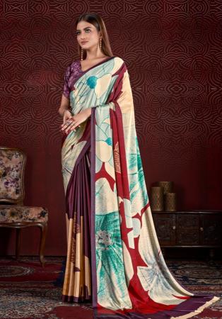 Picture of Sightly Crepe & Silk Blue Violet Saree