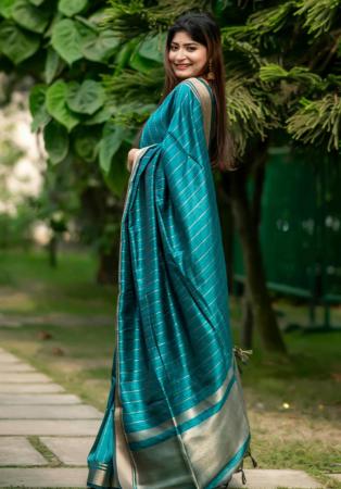 Picture of Comely Silk Dark Slate Blue Saree