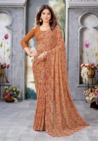 Picture of Graceful Chiffon Tan Saree