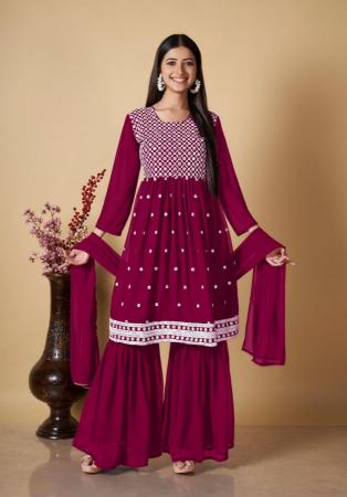 Picture of Marvelous Georgette Deep Pink Readymade Salwar Kameez