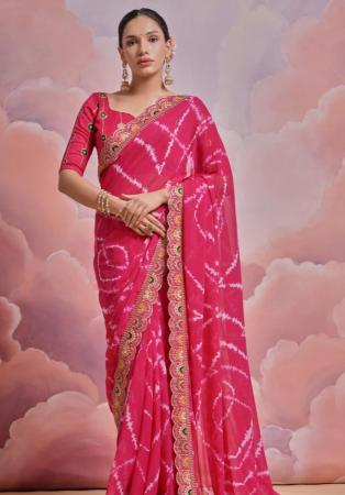 Picture of Radiant Georgette Deep Pink Saree