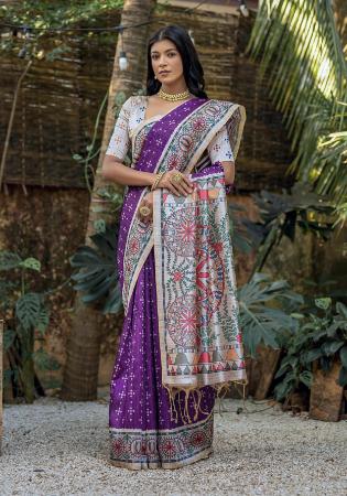 Picture of Fine Silk Purple Saree