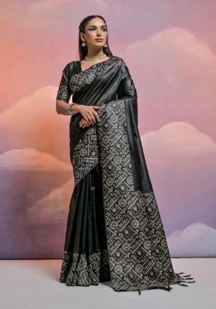 Picture of Beauteous Silk Black Saree