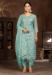 Picture of Organza Cadet Blue Straight Cut Salwar Kameez