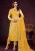 Picture of Nice Net Yellow Straight Cut Salwar Kameez