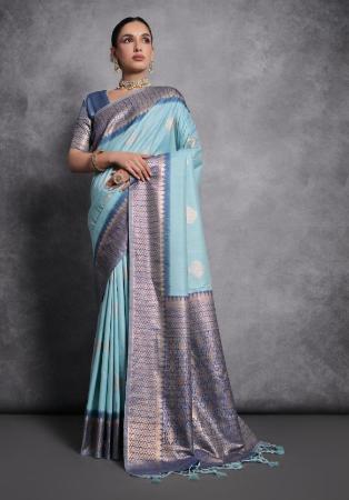 Picture of Statuesque Silk Light Slate Grey Saree