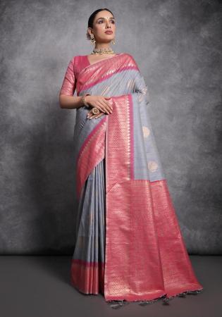 Picture of Lovely Silk Dim Gray Saree