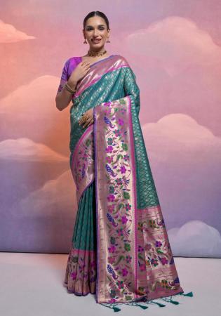 Picture of Superb Silk Cadet Blue Saree