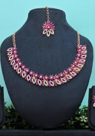 Picture of Admirable Dark Magenta Necklace Set