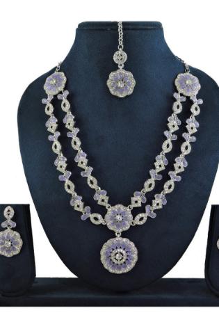 Picture of Comely Medium Orchid Necklace Set