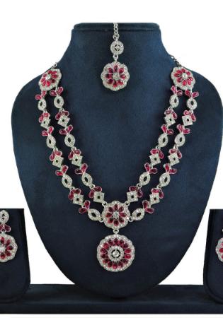 Picture of Gorgeous Deep Pink Necklace Set