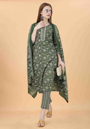 Picture of Fascinating Cotton Sea Green Readymade Salwar Kameez