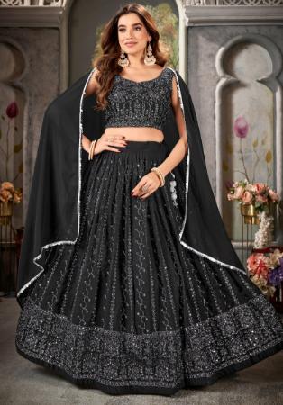 Picture of Appealing Georgette Black Lehenga Choli