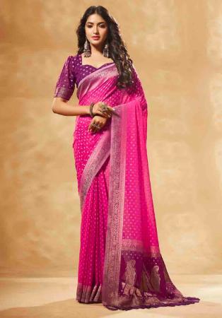 Picture of Marvelous Georgette Deep Pink Saree