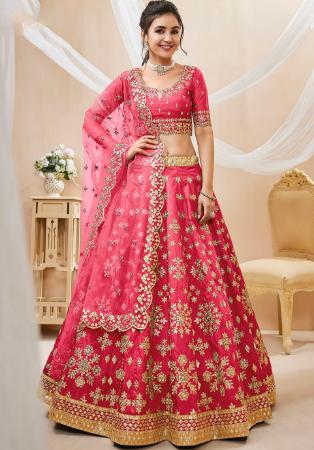 Picture of Pretty Silk Light Pink Lehenga Choli