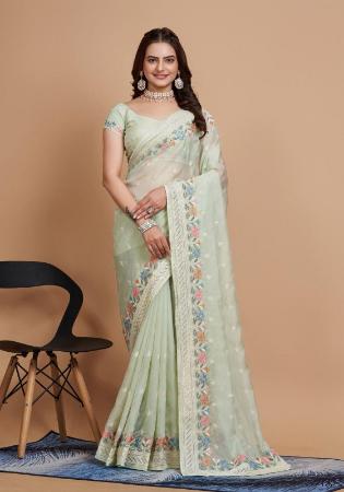 Picture of Splendid Organza Silver Saree